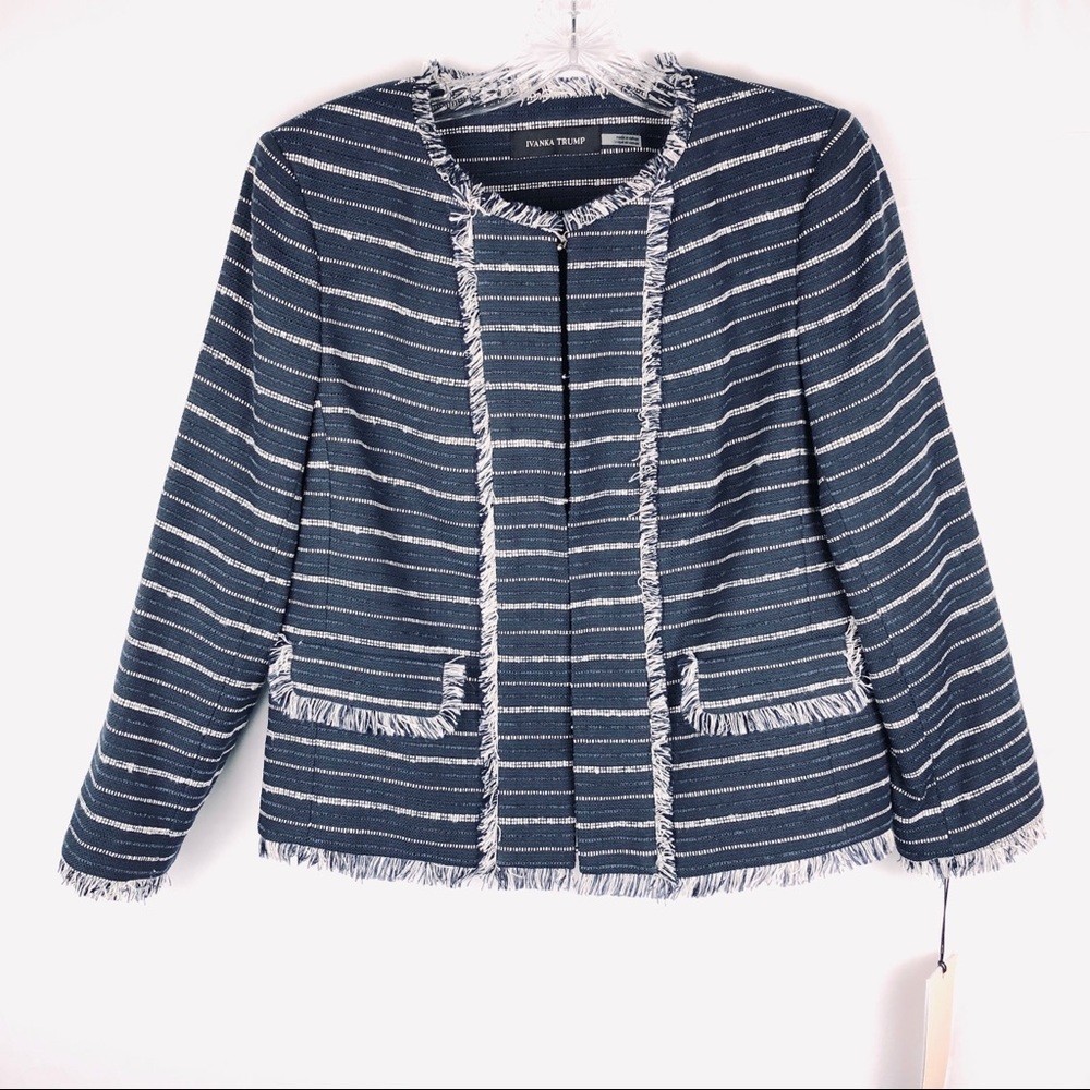 Ivanka Trump Blue Tweed Jacket - Picture 2 of 7